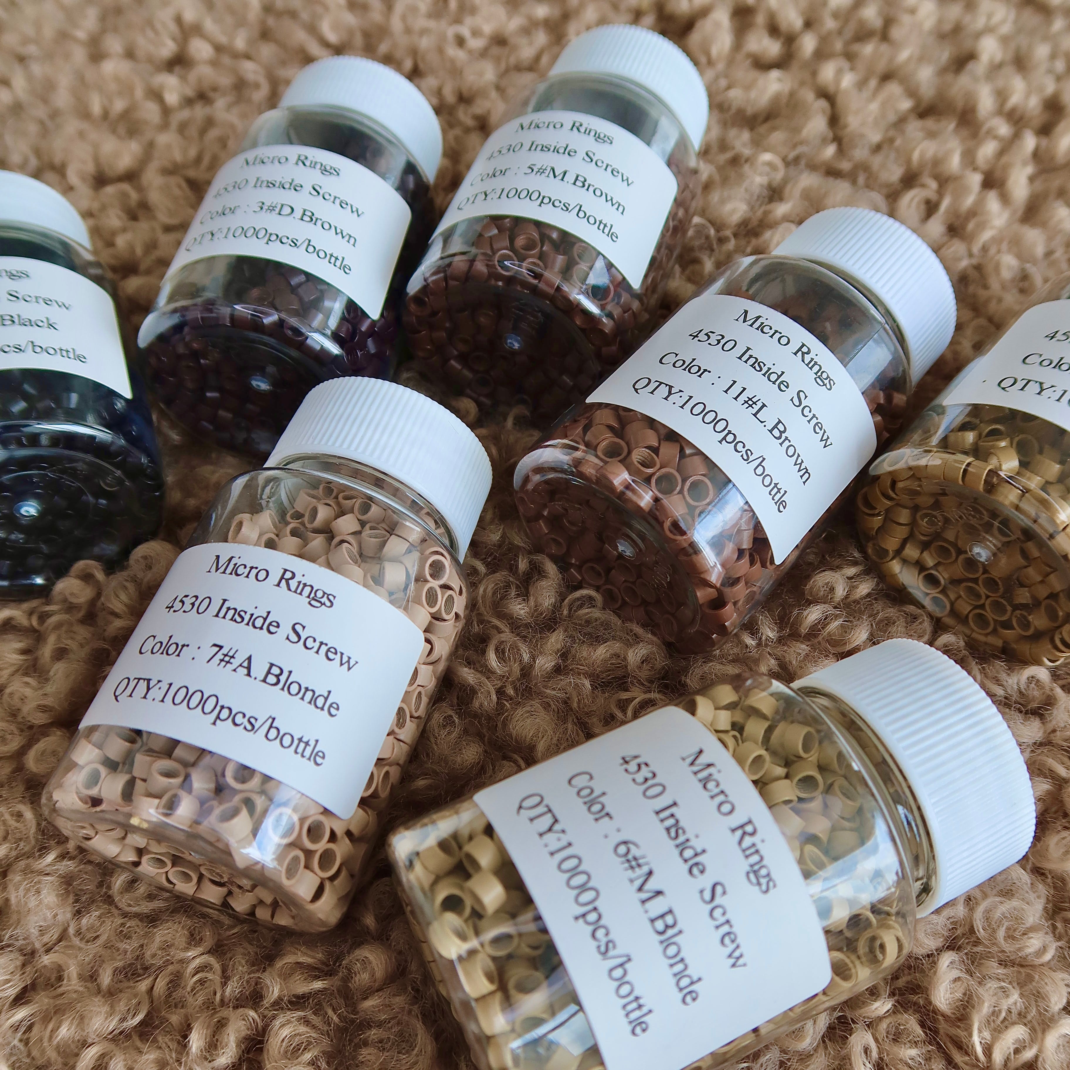 Image of 3mm Non-Slicone Screw Thread Screw Micro Rings 1000PCS