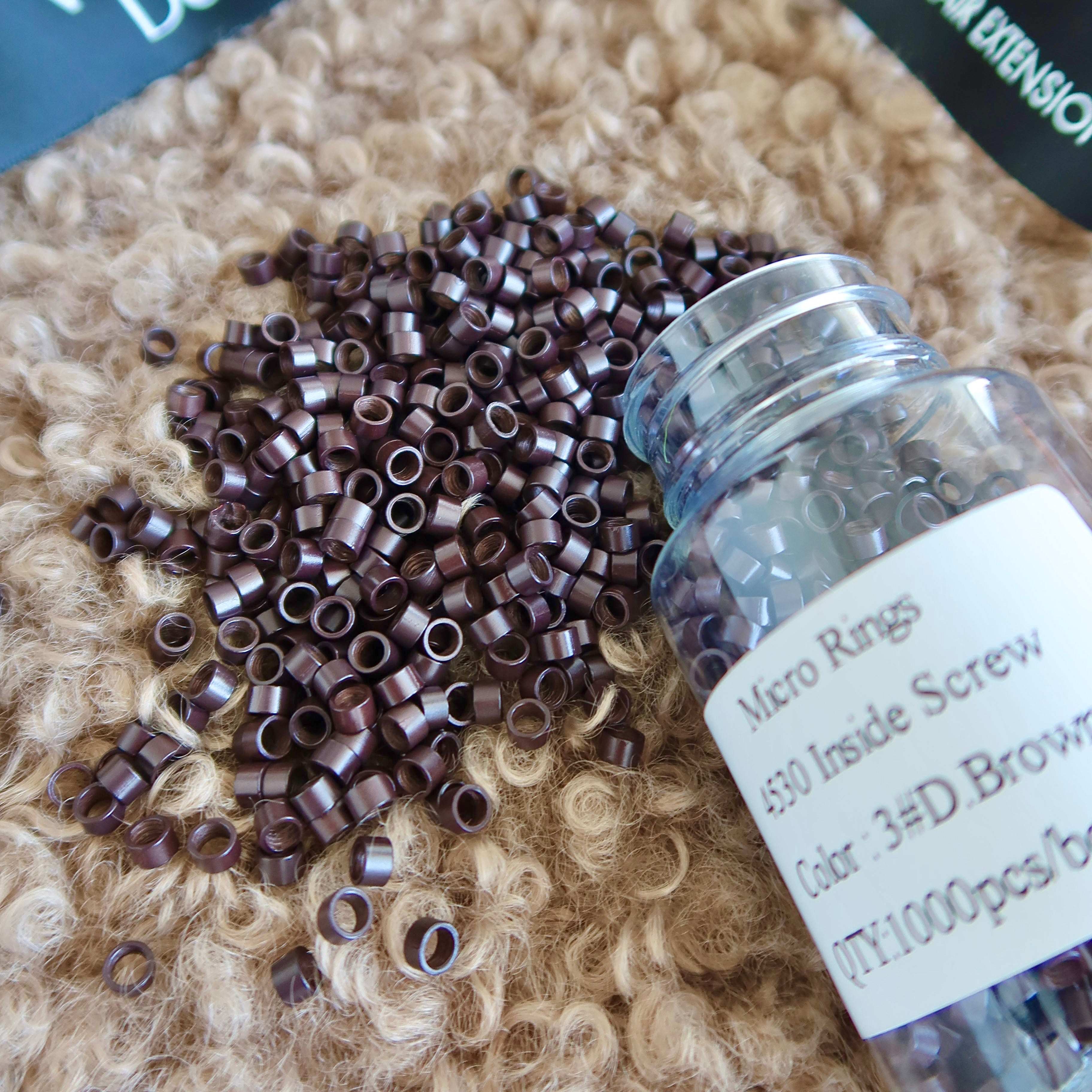 Image of 3mm Non-Slicone Screw Thread Screw Micro Rings 1000PCS