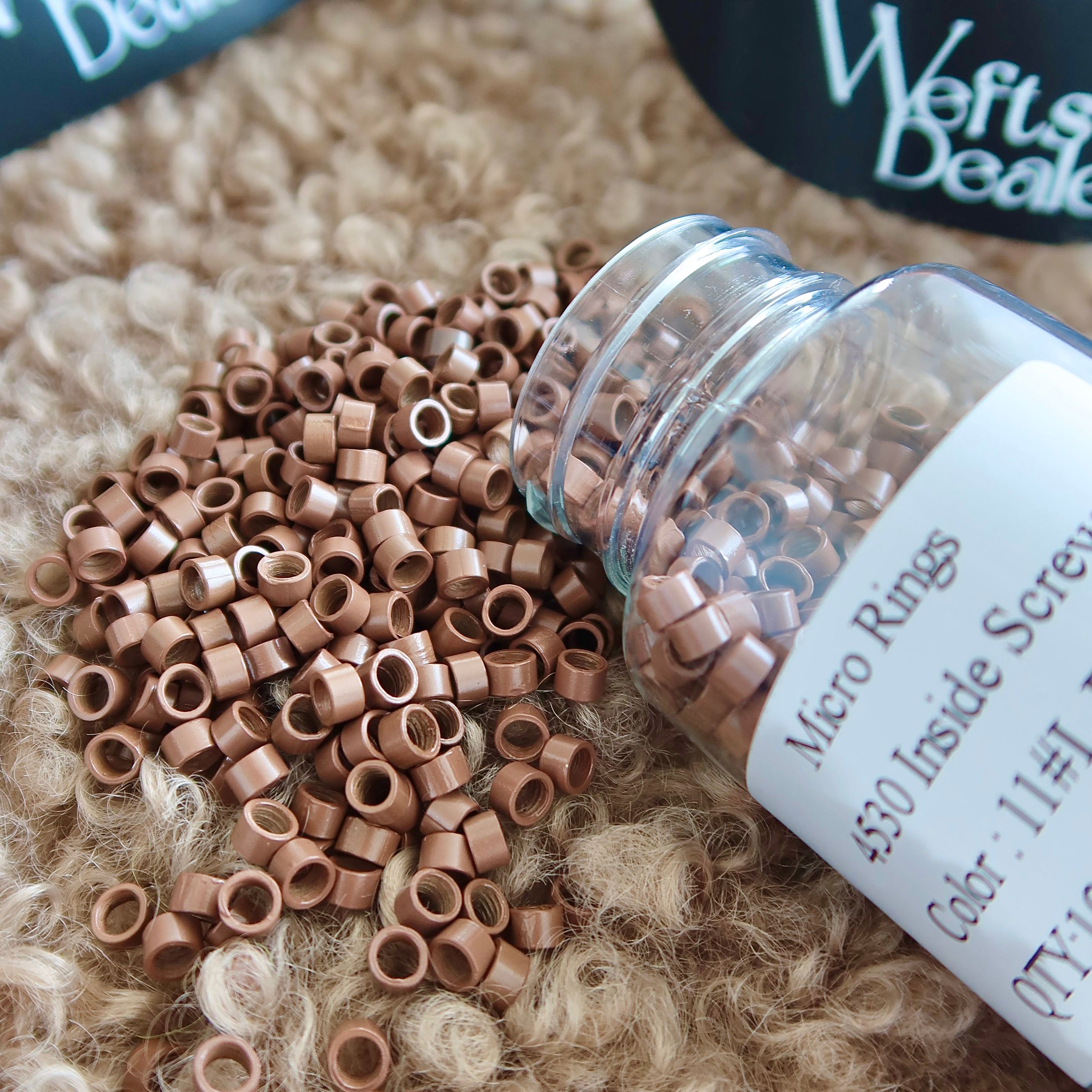 Collection of 3mm Non-Slicone Screw Thread Screw Micro Rings 1000PCS in a gallery layout