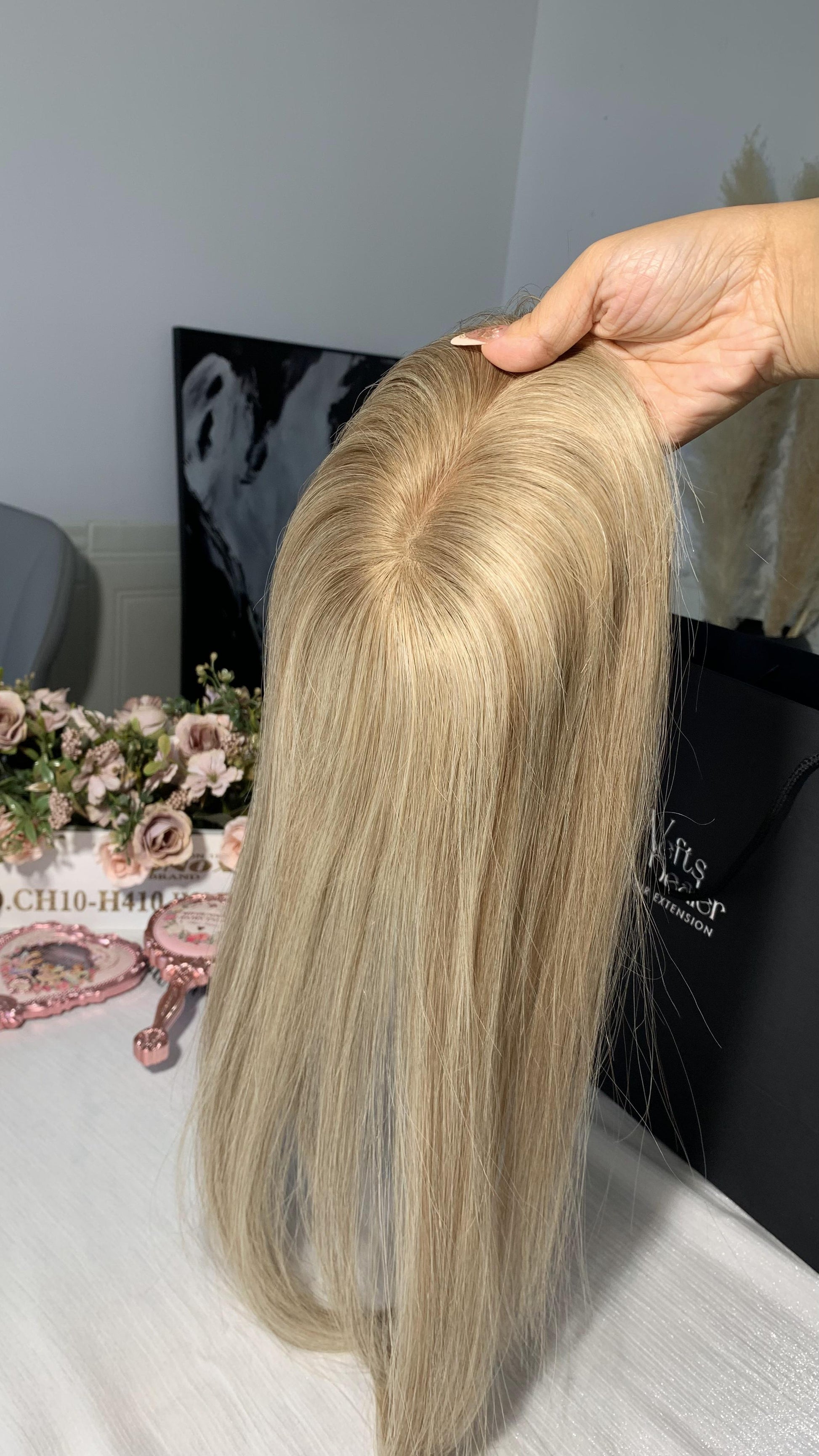 Virgin Hair 3*5" Silk Base Topper-Tiramisu