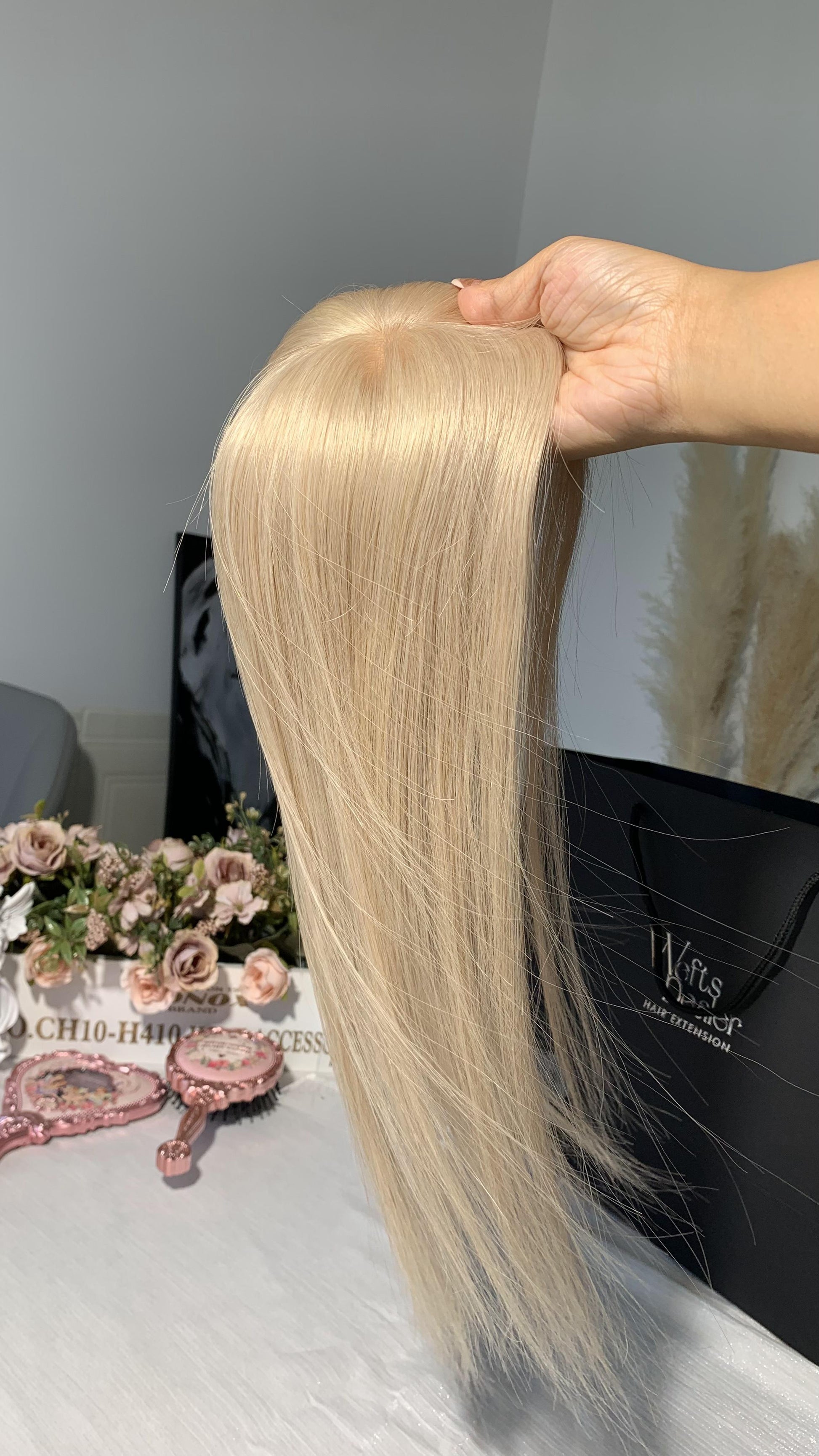 Virgin Hair 3*5" Silk Base Topper-Vanilla Highlight