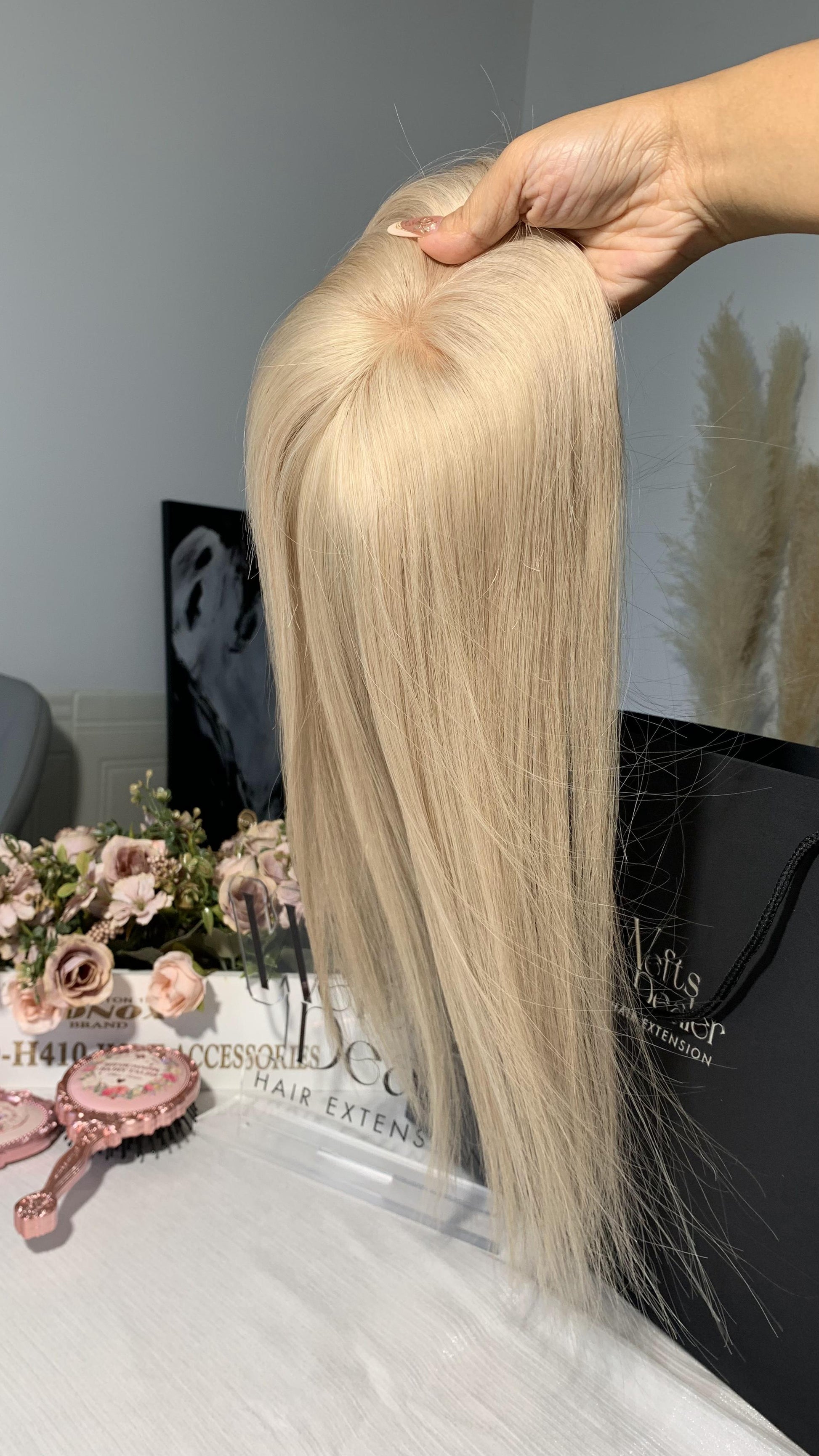Virgin Hair 3*5" Silk Base Topper-Vanilla Highlight