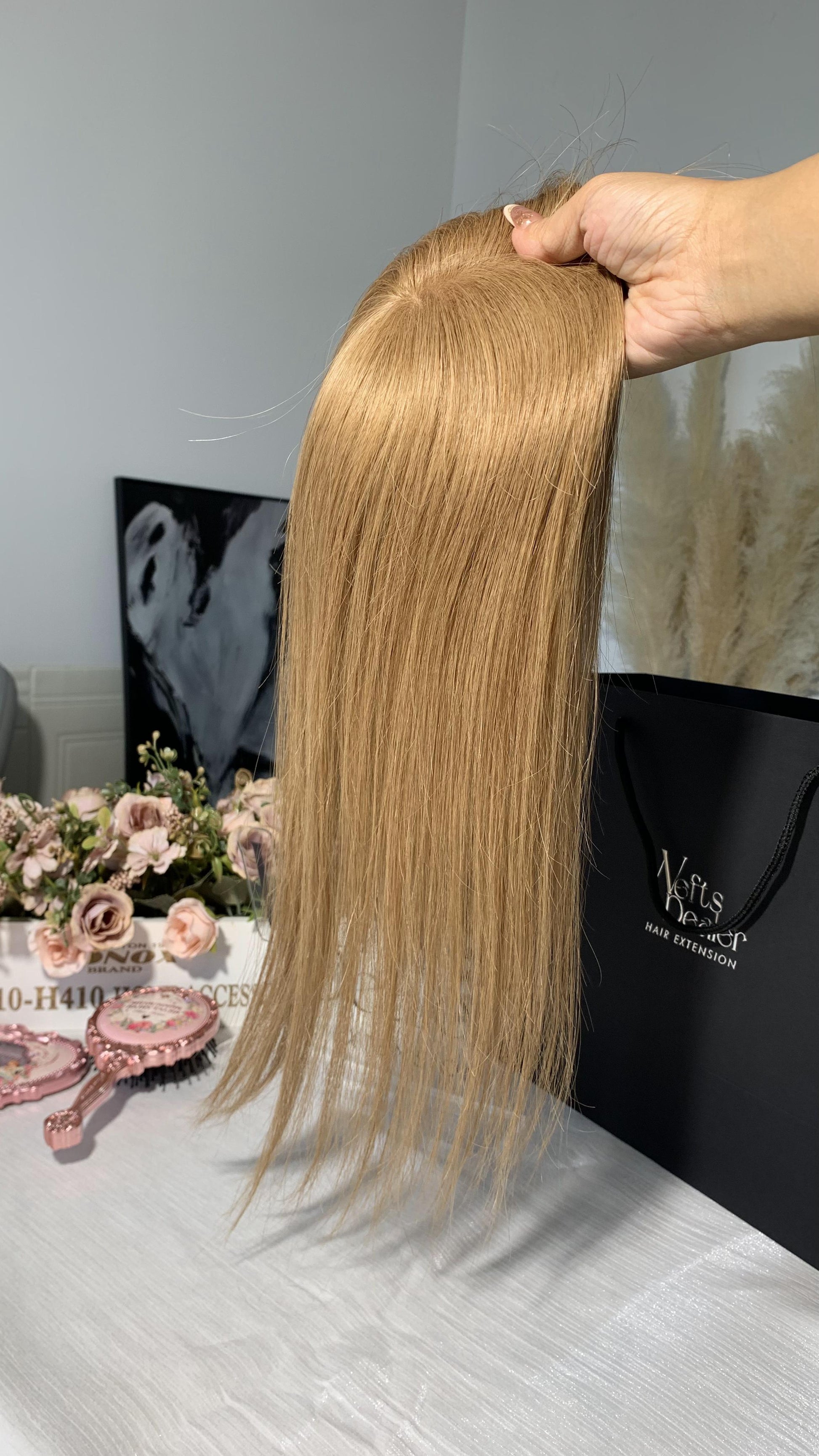 Virgin Hair 3*5" Silk Base Topper-Warm Blonde