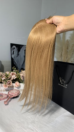 Collection of Virgin Hair 3*5" Silk Base Topper-Warm Blonde in a gallery layout