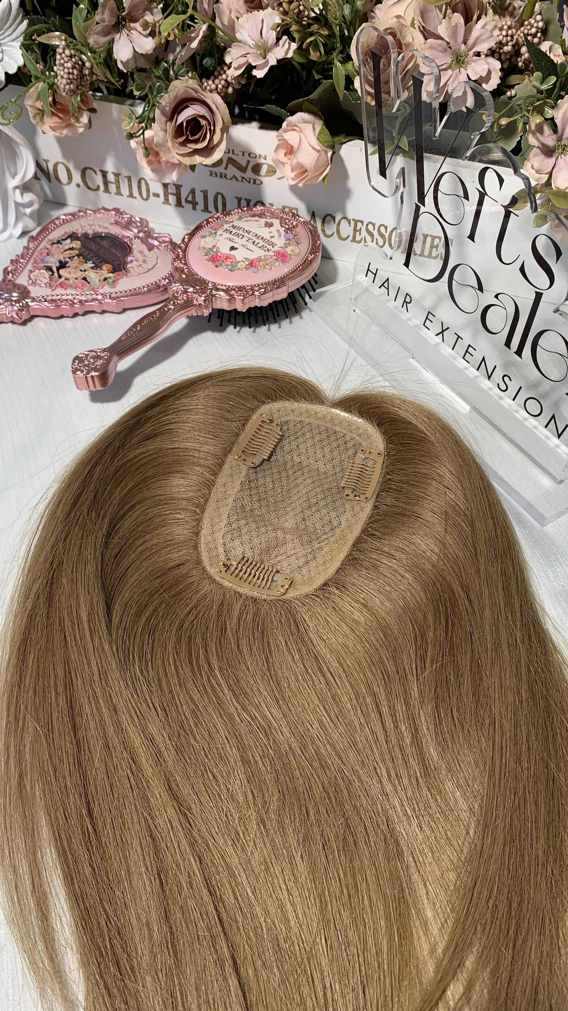 Virgin Hair 3*5" Silk Base Topper-Warm Blonde