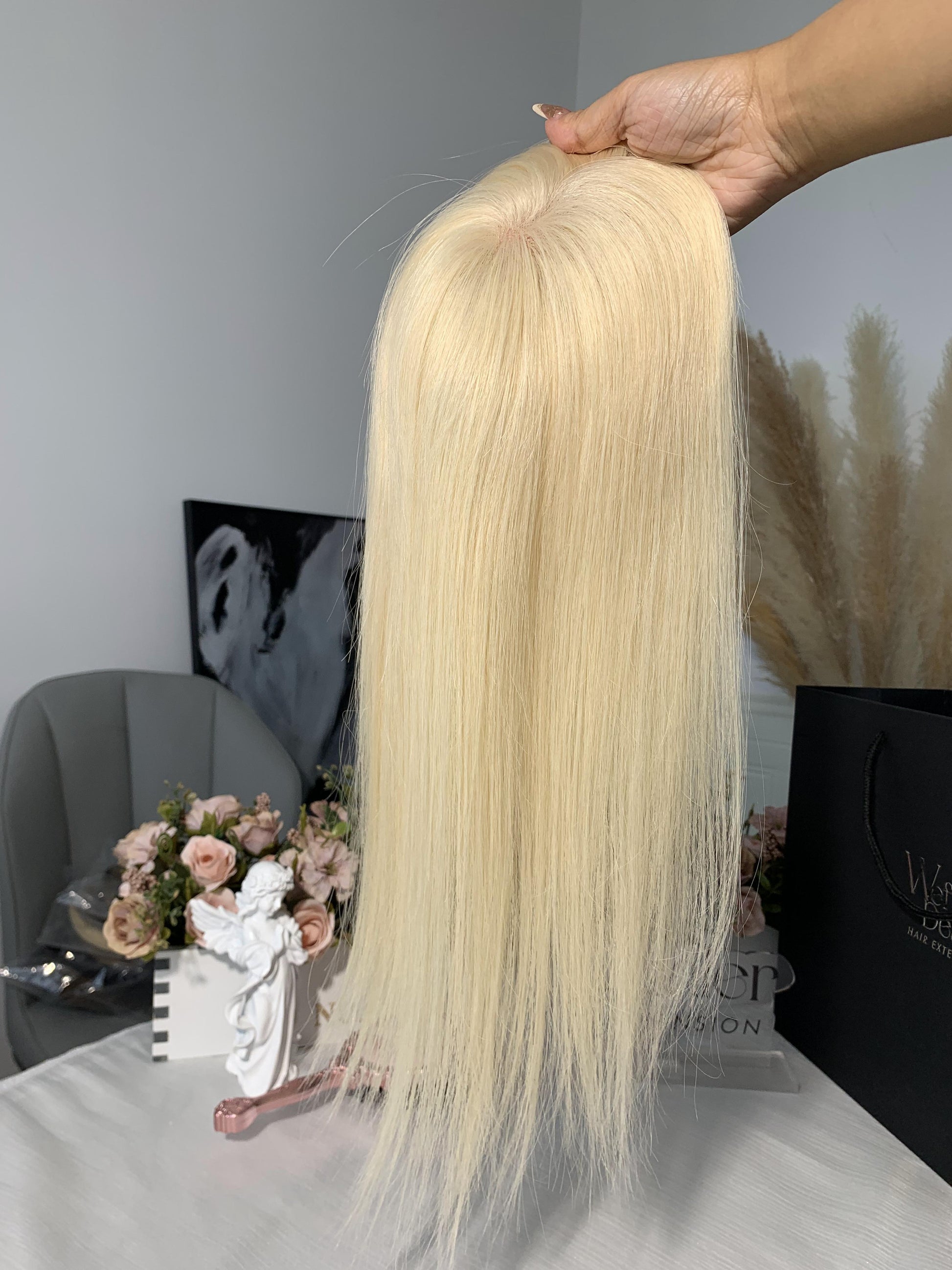 Virgin Hair 5*5" Mono Base Topper-Beach Blonde