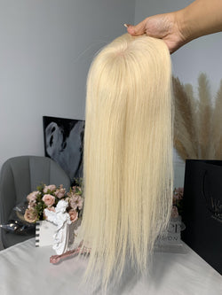 Collection of Virgin Hair 5*5" Mono Base Topper-Beach Blonde in a gallery layout