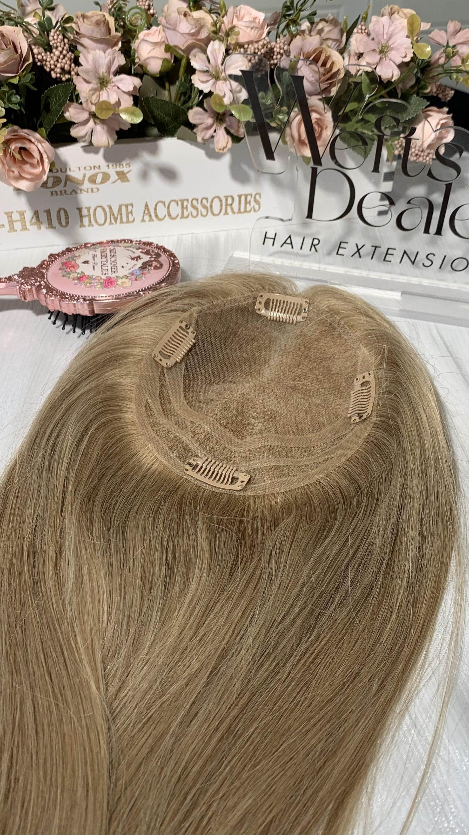 Virgin Hair 6*6.5" HD Base Topper-Skunk Strip Ash