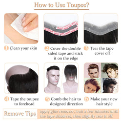 Collection of Super Thin Forehead Hair Replacement Toupee for Bald Women or Men in a gallery layout