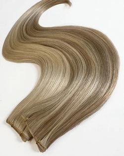 Collection of Virgin-Genius Weft Extensions(14"-16") in a gallery layout